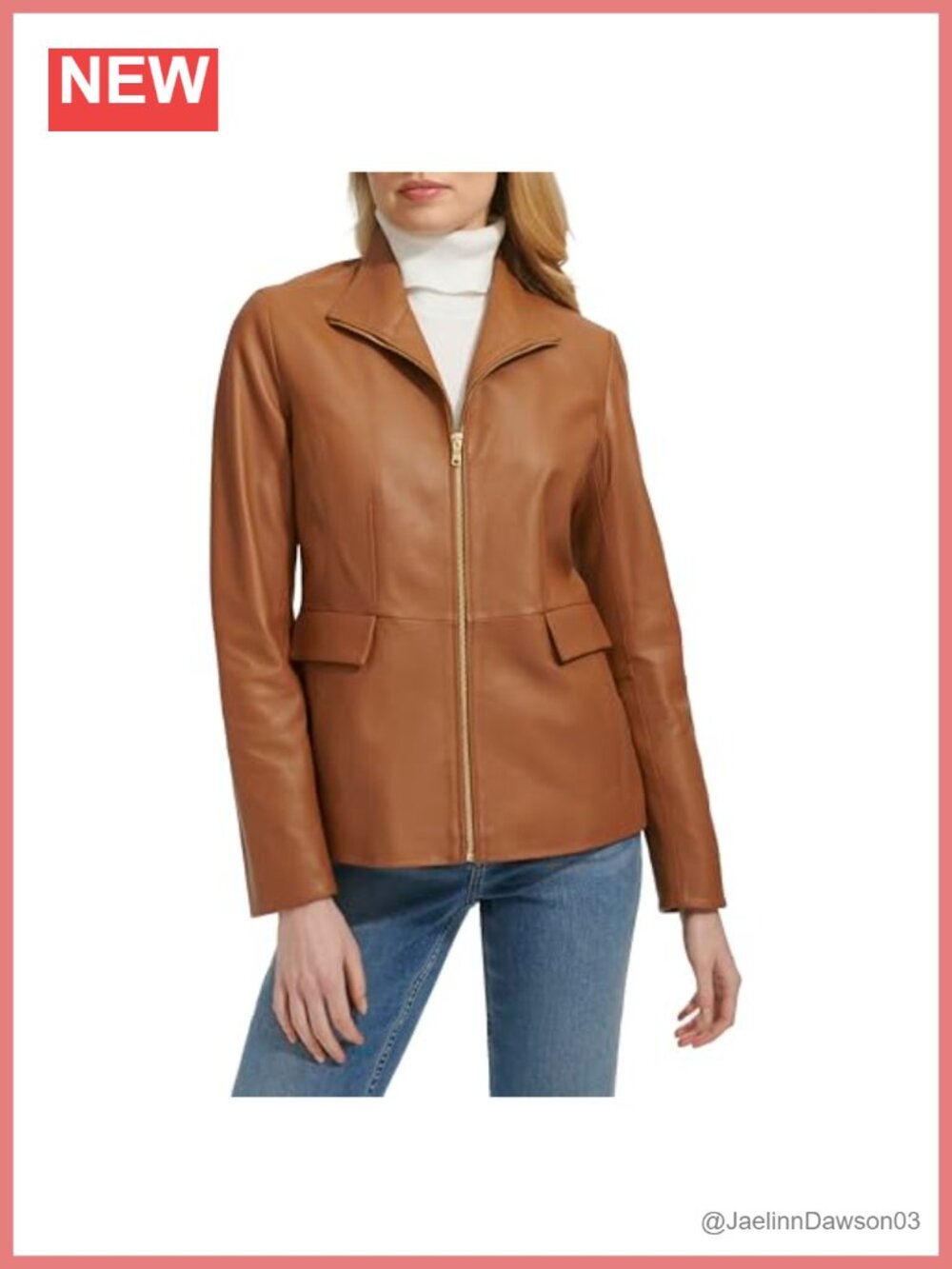 Wing Collar Leather Jacket Tailored Fit Lined Moto Casual